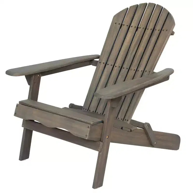 Sedia Adirondack Pieghevole Rustica Okak in Acacia Premium per Patio, Veranda, Giardino e Cortile, Sedia a Sdraio da Esterno, Max 136 kg