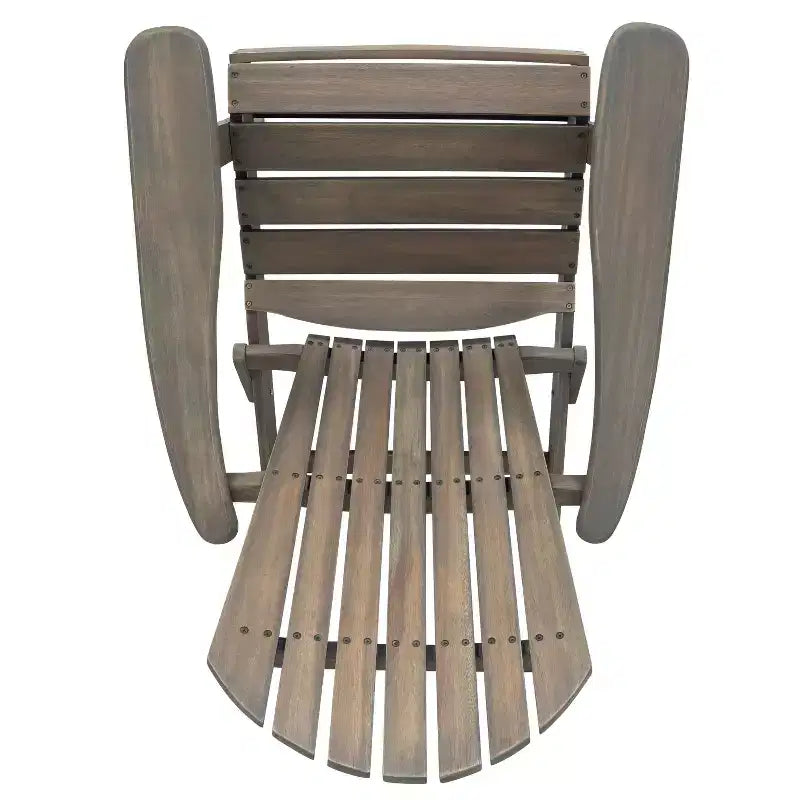 Sedia Adirondack Pieghevole Rustica Okak in Acacia Premium per Patio, Veranda, Giardino e Cortile, Sedia a Sdraio da Esterno, Max 136 kg