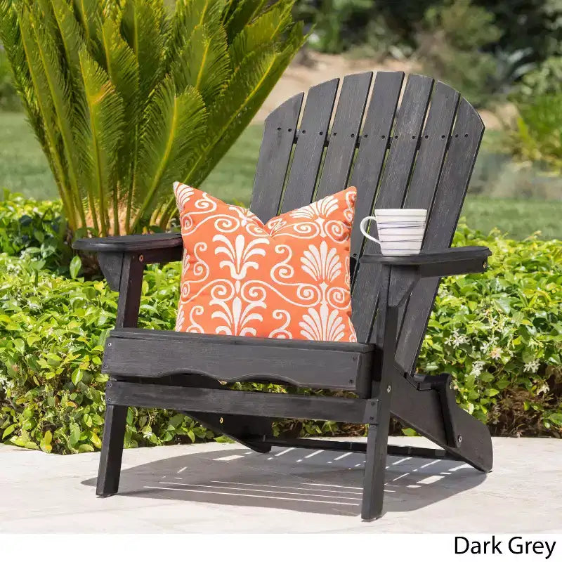 Sedia Adirondack Pieghevole Rustica Okak in Acacia Premium per Patio, Veranda, Giardino e Cortile, Sedia a Sdraio da Esterno, Max 136 kg