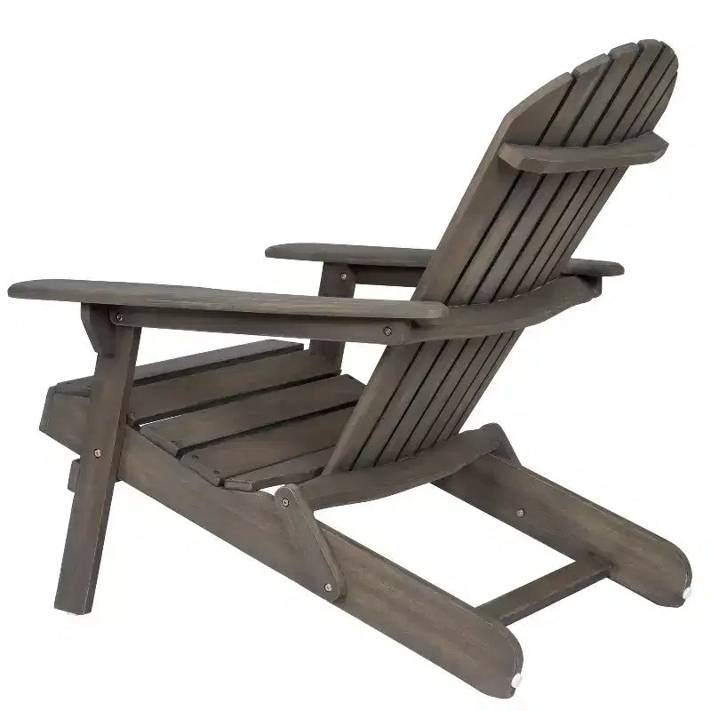 Sedia Adirondack Pieghevole Rustica Okak in Acacia Premium per Patio, Veranda, Giardino e Cortile, Sedia a Sdraio da Esterno, Max 136 kg