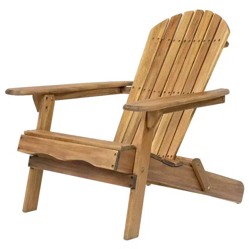 Sedia Adirondack Pieghevole Rustica Okak in Acacia Premium per Patio, Veranda, Giardino e Cortile, Sedia a Sdraio da Esterno, Max 136 kg