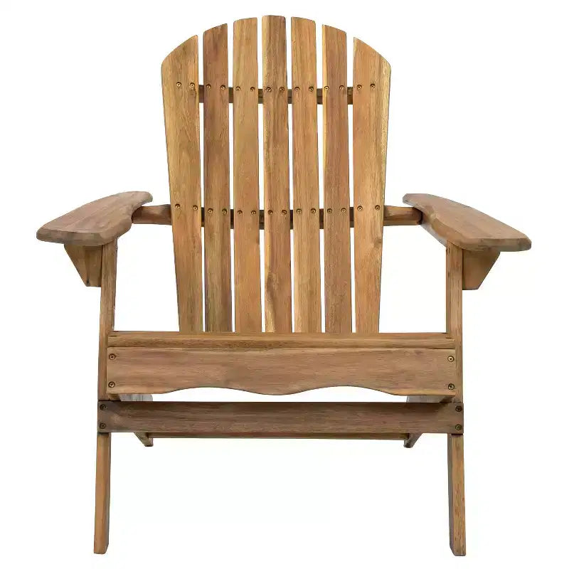 Sedia Adirondack Pieghevole Rustica Okak in Acacia Premium per Patio, Veranda, Giardino e Cortile, Sedia a Sdraio da Esterno, Max 136 kg