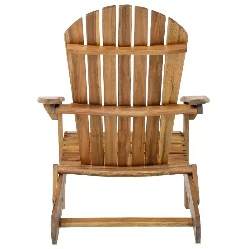 Sedia Adirondack Pieghevole Rustica Okak in Acacia Premium per Patio, Veranda, Giardino e Cortile, Sedia a Sdraio da Esterno, Max 136 kg