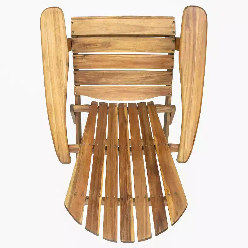 Sedia Adirondack Pieghevole Rustica Okak in Acacia Premium per Patio, Veranda, Giardino e Cortile, Sedia a Sdraio da Esterno, Max 136 kg