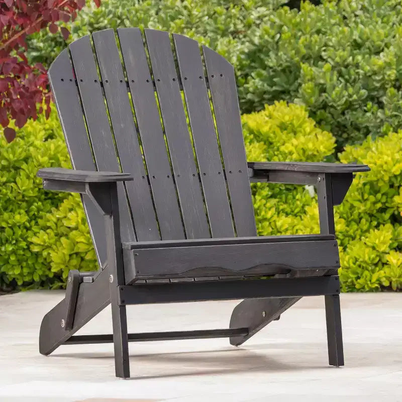 Sedia Adirondack Pieghevole Rustica Okak in Acacia Premium per Patio, Veranda, Giardino e Cortile, Sedia a Sdraio da Esterno, Max 136 kg