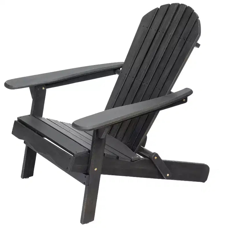 Sedia Adirondack Pieghevole Rustica Okak in Acacia Premium per Patio, Veranda, Giardino e Cortile, Sedia a Sdraio da Esterno, Max 136 kg