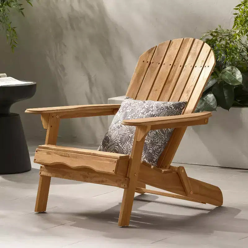 Sedia Adirondack Pieghevole Rustica Okak in Acacia Premium per Patio, Veranda, Giardino e Cortile, Sedia a Sdraio da Esterno, Max 136 kg
