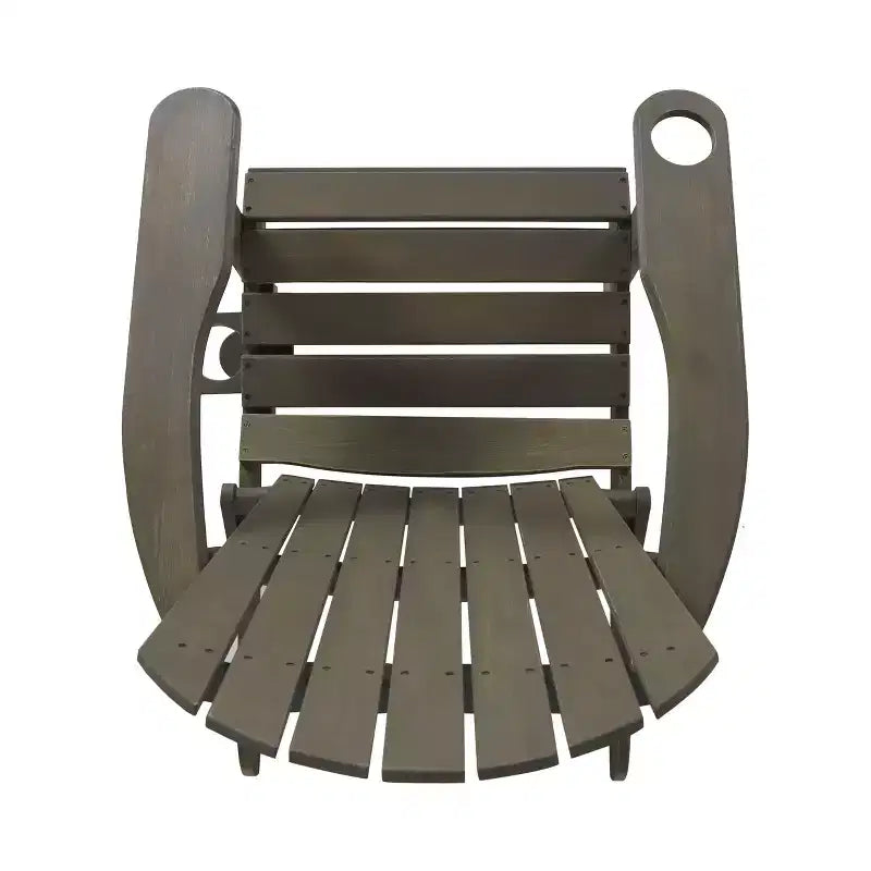 Sedia Adirondack Pieghevole Rustica per Patio Okak, Sedia da Giardino in Legno per Portico, Giardino e Cortile, Sedia a Sdraio da Esterno, Max 150 kg