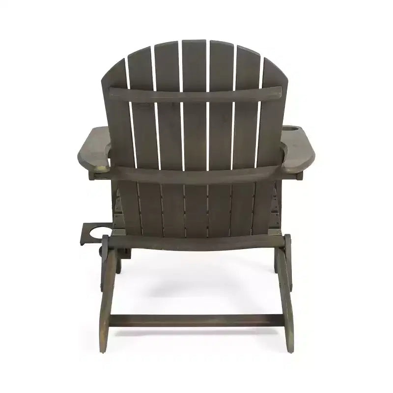 Sedia Adirondack Pieghevole Rustica per Patio Okak, Sedia da Giardino in Legno per Portico, Giardino e Cortile, Sedia a Sdraio da Esterno, Max 150 kg