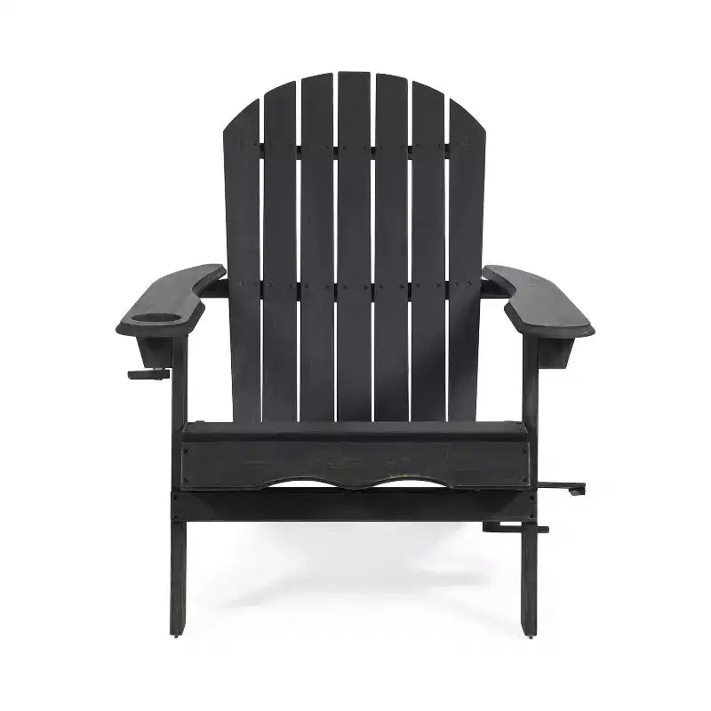 Sedia Adirondack Pieghevole Rustica per Patio Okak, Sedia da Giardino in Legno per Portico, Giardino e Cortile, Sedia a Sdraio da Esterno, Max 150 kg