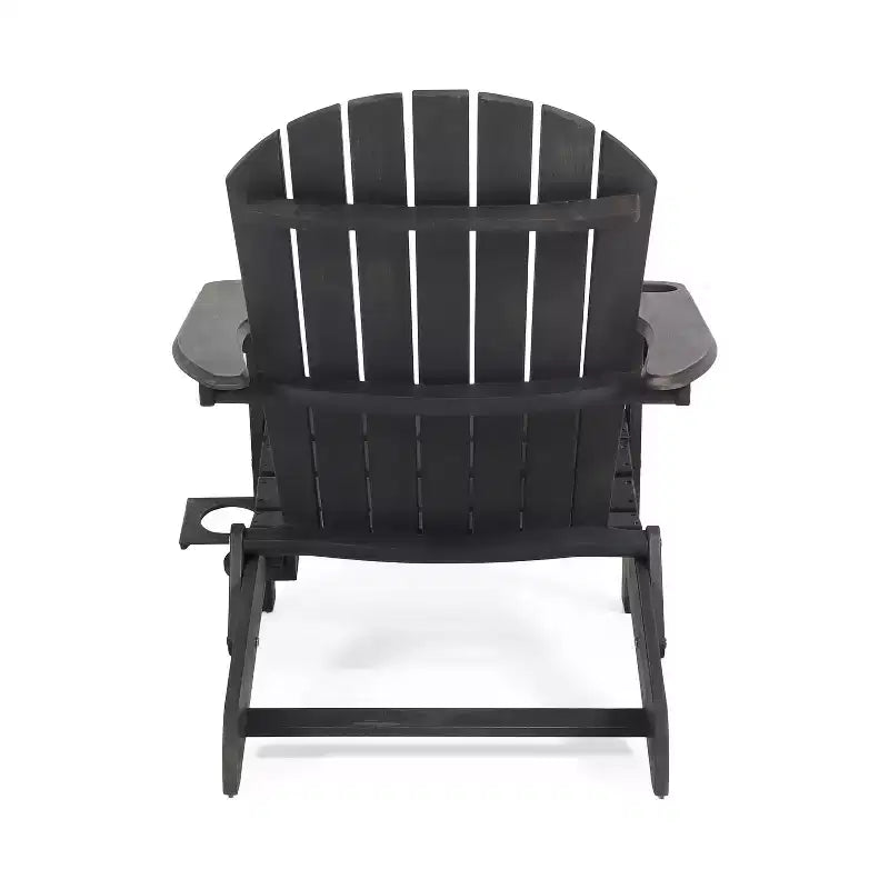 Sedia Adirondack Pieghevole Rustica per Patio Okak, Sedia da Giardino in Legno per Portico, Giardino e Cortile, Sedia a Sdraio da Esterno, Max 150 kg