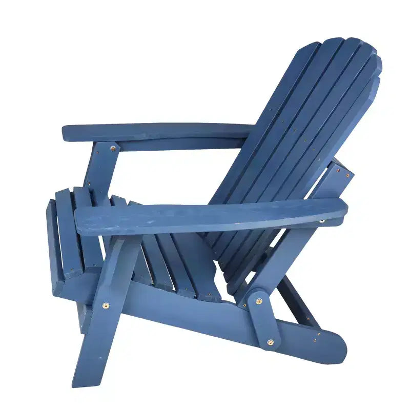 Sedia pieghevole Adirondack Okak Oversized da patio, sedia accentata in legno per portico, giardino e cortile, sedia a sdraio da esterno, max 150 kg