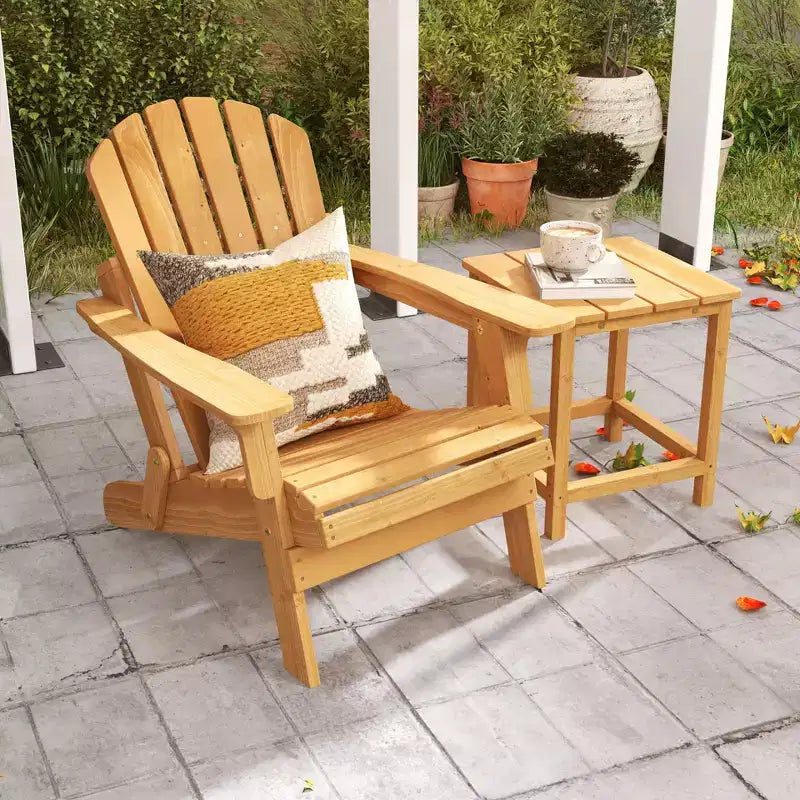 Sedia pieghevole Adirondack Okak Oversized da patio, sedia accentata in legno per portico, giardino e cortile, sedia a sdraio da esterno, max 150 kg
