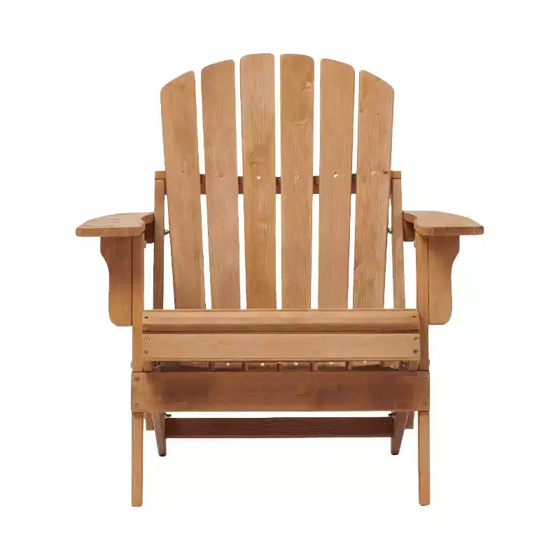 Sedia pieghevole Adirondack Okak Oversized da patio, sedia accentata in legno per portico, giardino e cortile, sedia a sdraio da esterno, max 150 kg