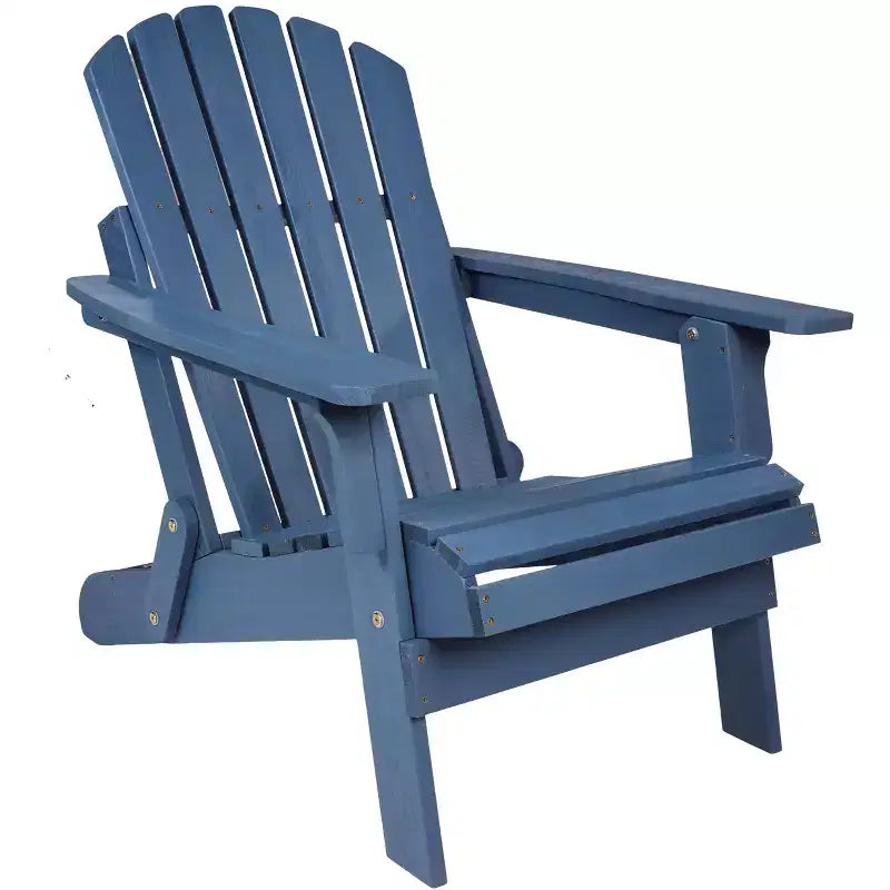 Sedia pieghevole Adirondack Okak Oversized da patio, sedia accentata in legno per portico, giardino e cortile, sedia a sdraio da esterno, max 150 kg