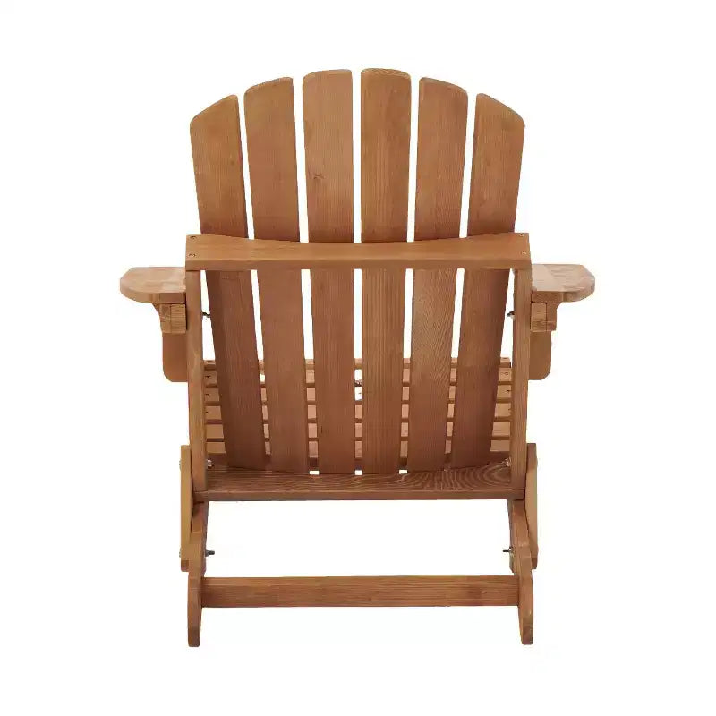 Sedia pieghevole Adirondack Okak Oversized da patio, sedia accentata in legno per portico, giardino e cortile, sedia a sdraio da esterno, max 150 kg