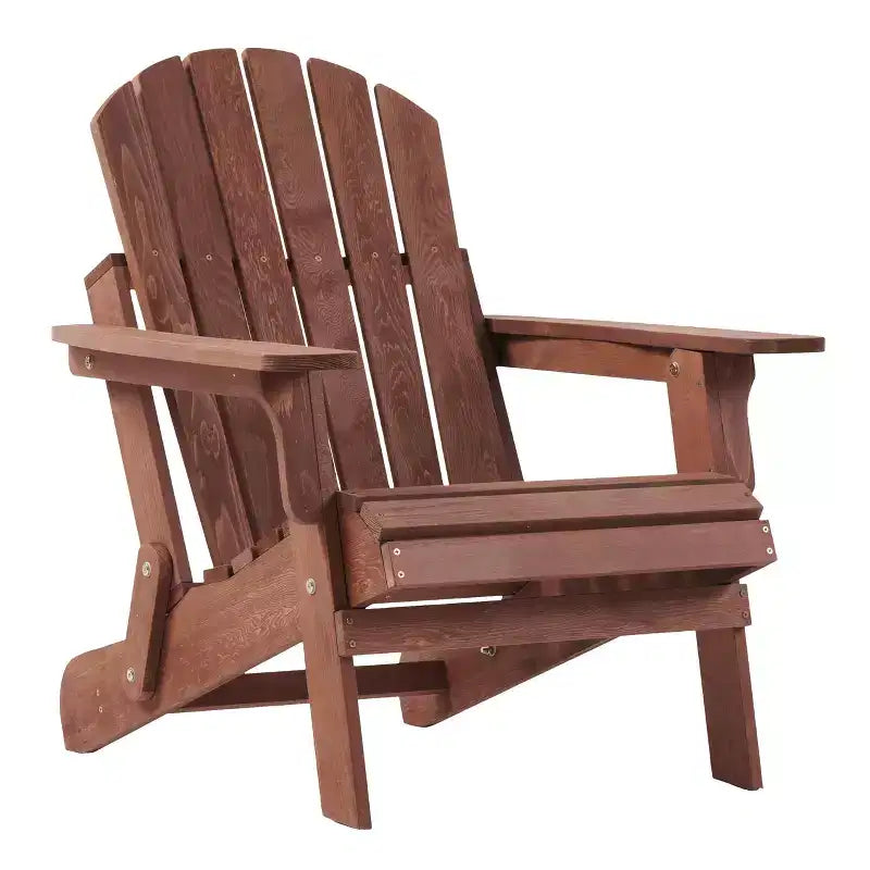 Sedia pieghevole Adirondack Okak Oversized da patio, sedia accentata in legno per portico, giardino e cortile, sedia a sdraio da esterno, max 150 kg
