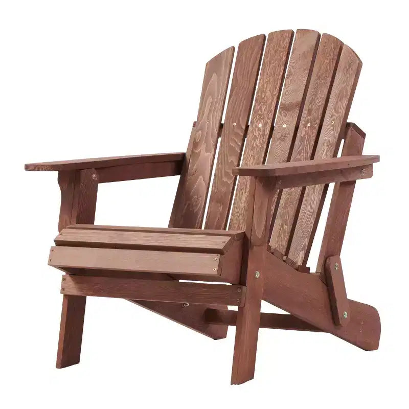 Sedia pieghevole Adirondack Okak Oversized da patio, sedia accentata in legno per portico, giardino e cortile, sedia a sdraio da esterno, max 150 kg