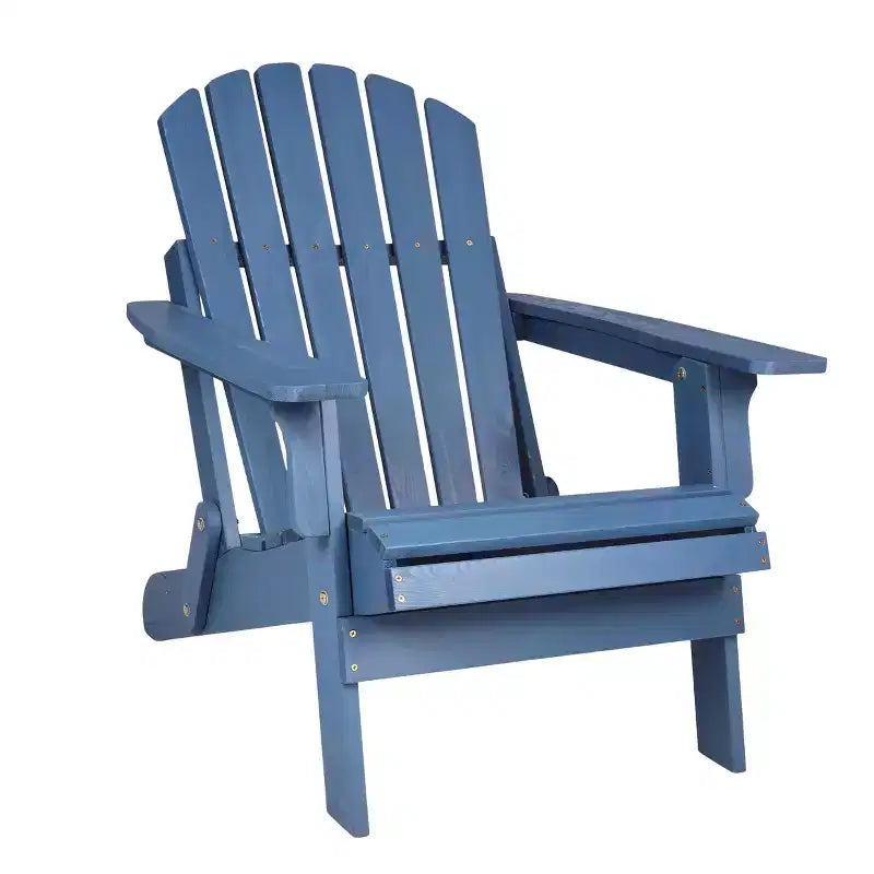Sedia pieghevole Adirondack Okak Oversized da patio, sedia accentata in legno per portico, giardino e cortile, sedia a sdraio da esterno, max 150 kg