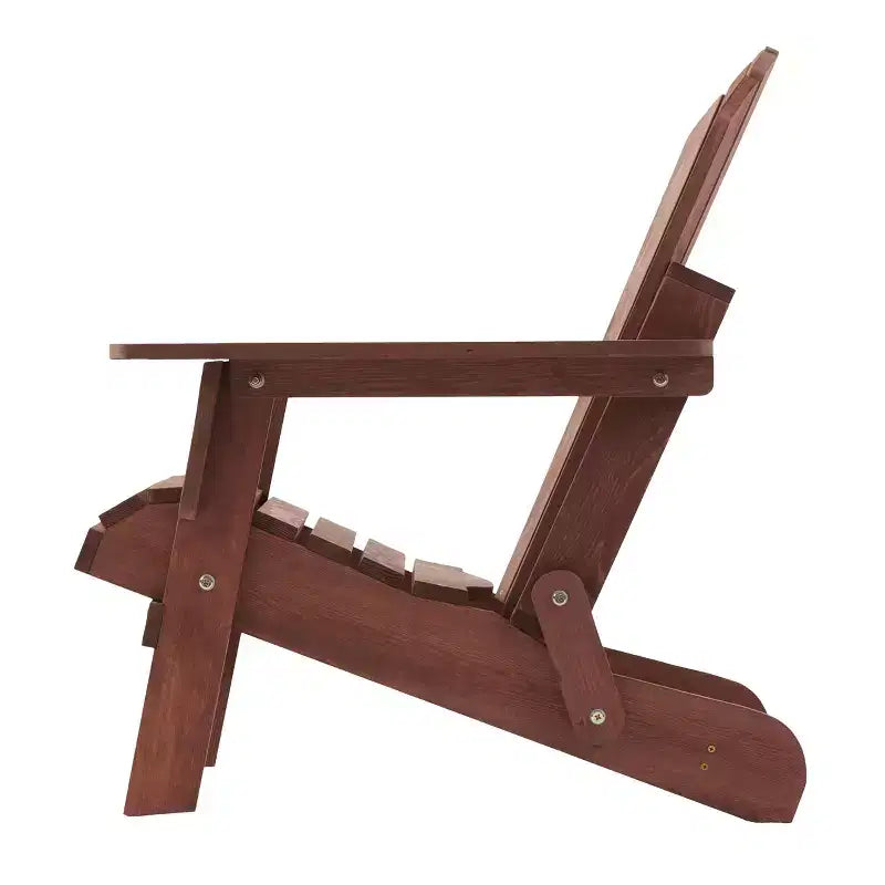 Sedia pieghevole Adirondack Okak Oversized da patio, sedia accentata in legno per portico, giardino e cortile, sedia a sdraio da esterno, max 150 kg