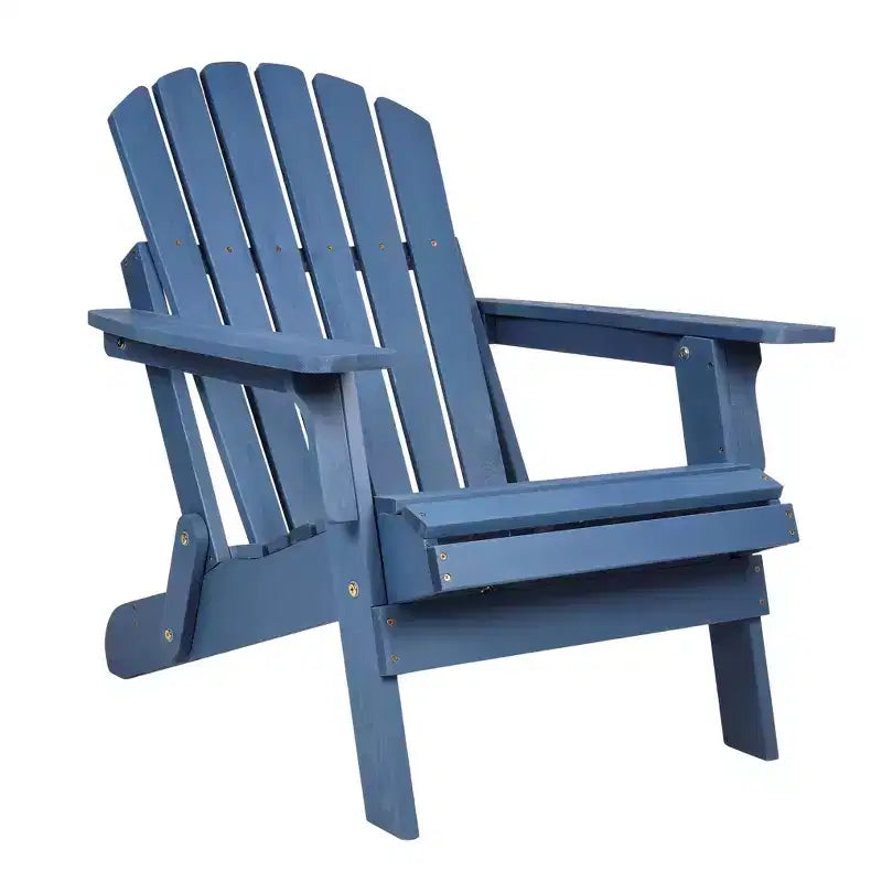Sedia pieghevole Adirondack Okak Oversized da patio, sedia accentata in legno per portico, giardino e cortile, sedia a sdraio da esterno, max 150 kg
