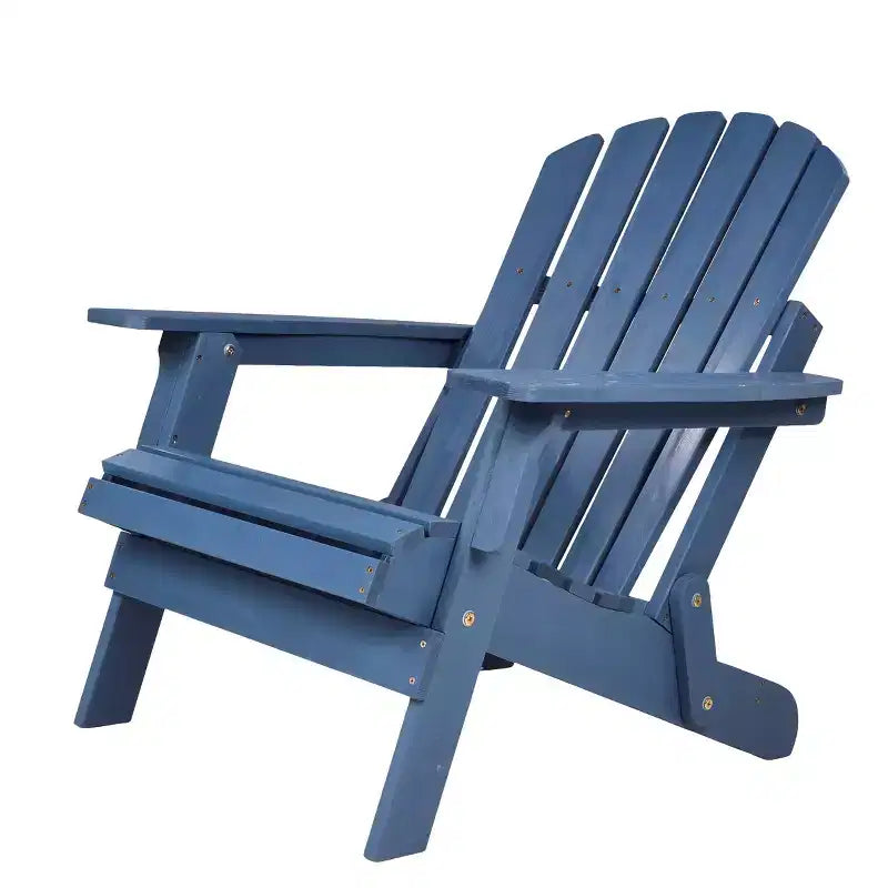 Sedia pieghevole Adirondack Okak Oversized da patio, sedia accentata in legno per portico, giardino e cortile, sedia a sdraio da esterno, max 150 kg