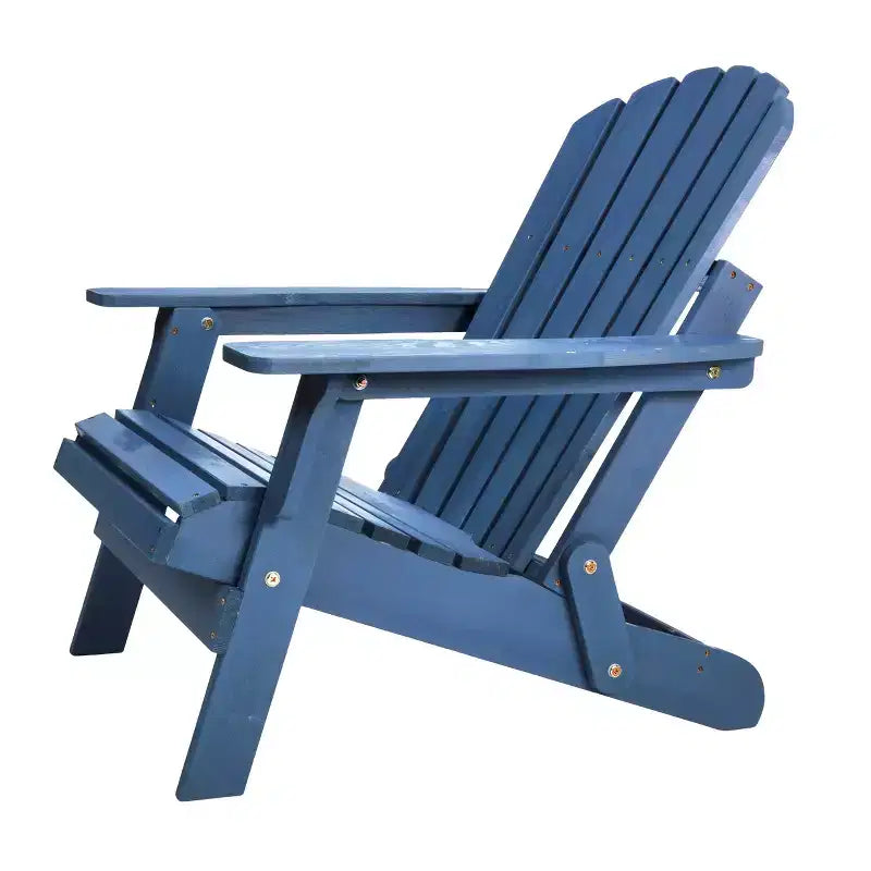 Sedia pieghevole Adirondack Okak Oversized da patio, sedia accentata in legno per portico, giardino e cortile, sedia a sdraio da esterno, max 150 kg