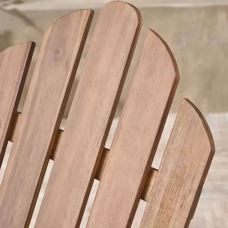 Okak Sedia a dondolo Adirondack rustica, sedie accentate in acacia di alta qualità con portabicchieri, 1 pezzo, sedia pigra da esterno per portico, cortile e giardino, marrone