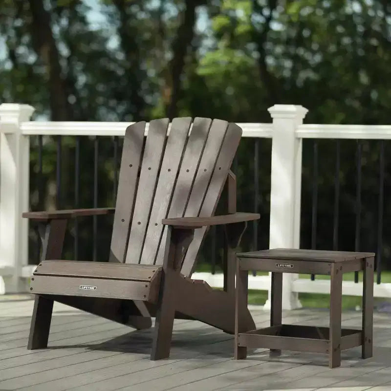 Combinazione sedia e tavolino Adirondack Lifetime, Marrone Rustico (60293)