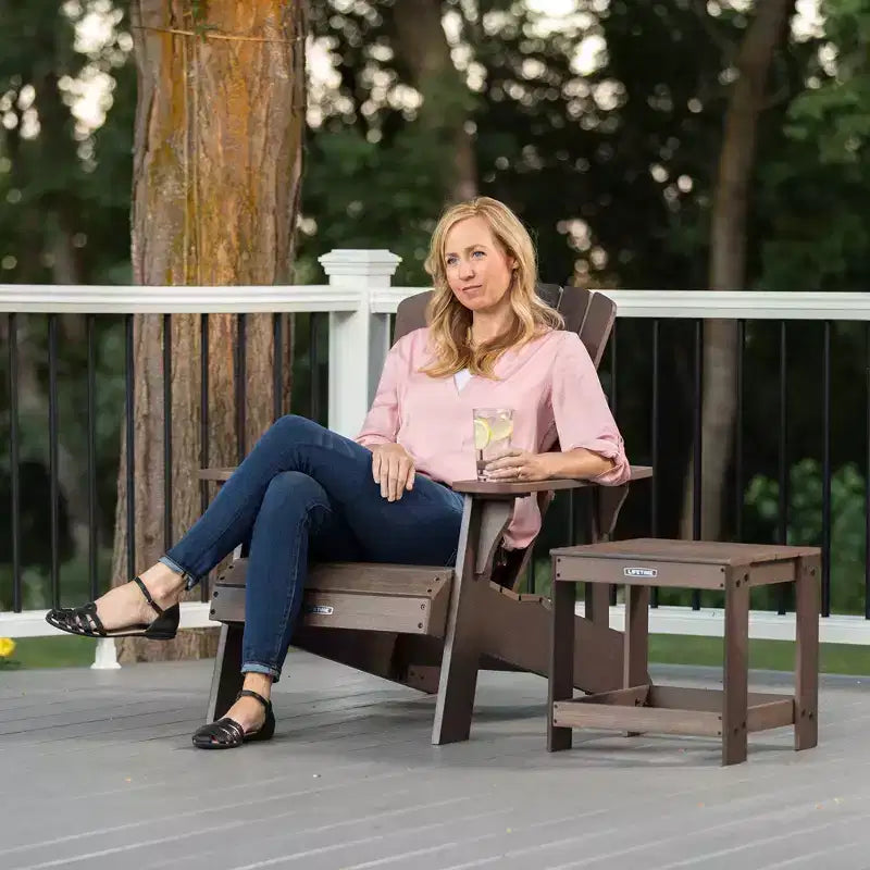 Combinazione sedia e tavolino Adirondack Lifetime, Marrone Rustico (60293)
