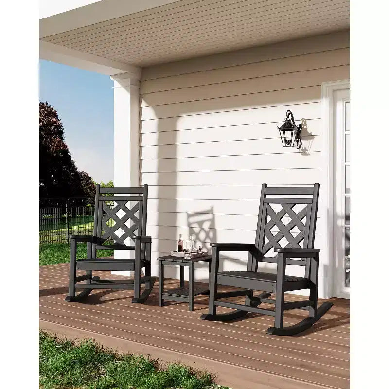 Sedia a dondolo Adirondack da esterno - Dondolo da portico in HDPE per tutte le stagioni con schienale alto, sedia da esterno per focolare per giardino, prato, cortile, patio