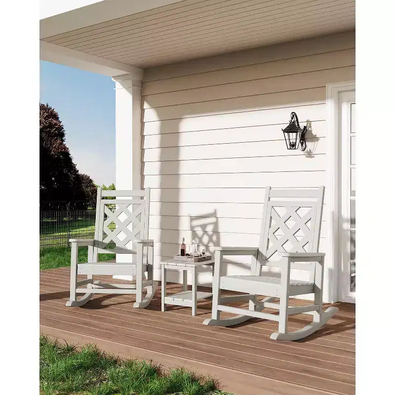 Sedia a dondolo Adirondack da esterno - Dondolo da portico in HDPE per tutte le stagioni con schienale alto, sedia da esterno per focolare per giardino, prato, cortile, patio