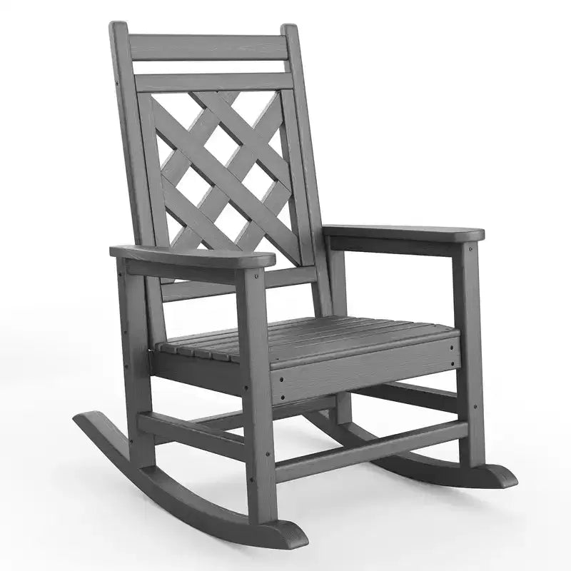 Sedia a dondolo Adirondack da esterno - Dondolo da portico in HDPE per tutte le stagioni con schienale alto, sedia da esterno per focolare per giardino, prato, cortile, patio