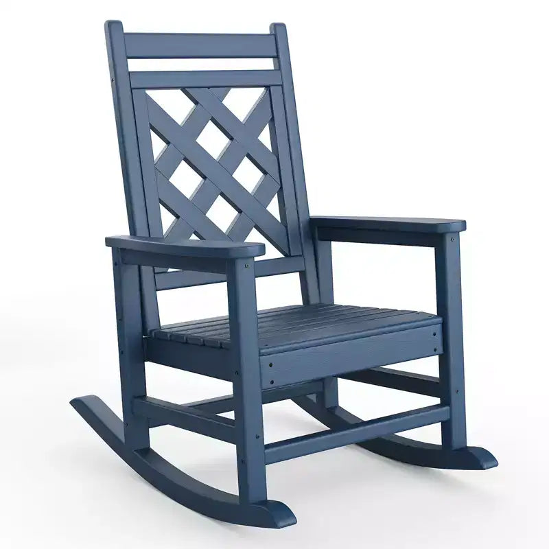 Sedia a dondolo Adirondack da esterno - Dondolo da portico in HDPE per tutte le stagioni con schienale alto, sedia da esterno per focolare per giardino, prato, cortile, patio
