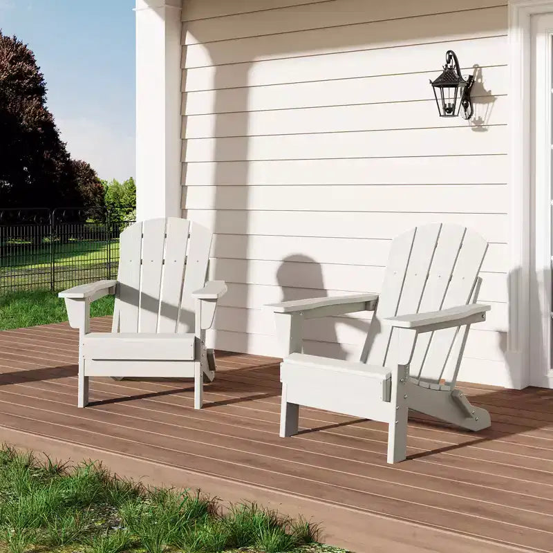 Chaise Adirondack Pliante - Chaises de Foyer Extérieures Tous Temps en PEHD, Dossier Ergonomique Allongé pour Patio, Jardin, Piscine, Cour Arrière