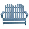 vidaXL 2-Seater Adirondack Garden Chair - Solid Fir Wood - Blue - Patio/Outdoor/Deck Seating - Weather Resistant - Ergonomic Design - Easy Maintenance