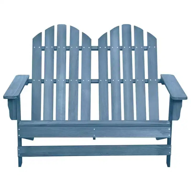 vidaXL 2-Seater Adirondack Garden Chair - Solid Fir Wood - Blue - Patio/Outdoor/Deck Seating - Weather Resistant - Ergonomic Design - Easy Maintenance