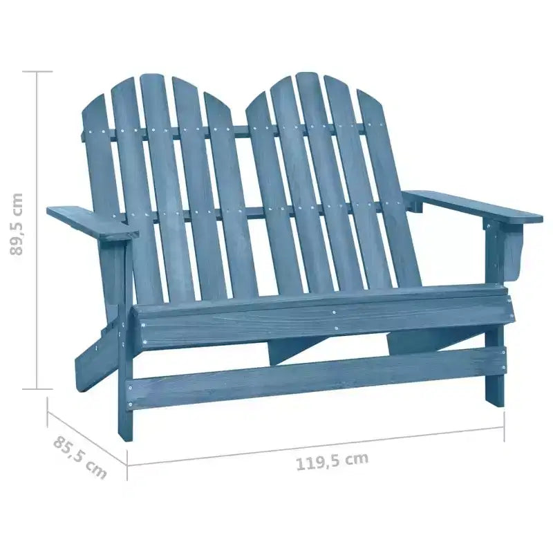 vidaXL Sedia da Giardino Adirondack a 2 Posti - Legno Massello di Abete - Blu - Seduta da Patio/Esterno/Terrazza - Resistente alle Intemperie - Design Ergonomico - Facile Manutenzione