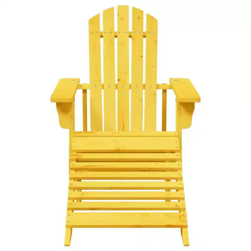 vidaXL Sedia Adirondack con Ottomana – Gialla in Legno Massello per Comfort da Giardino Patio Esterno