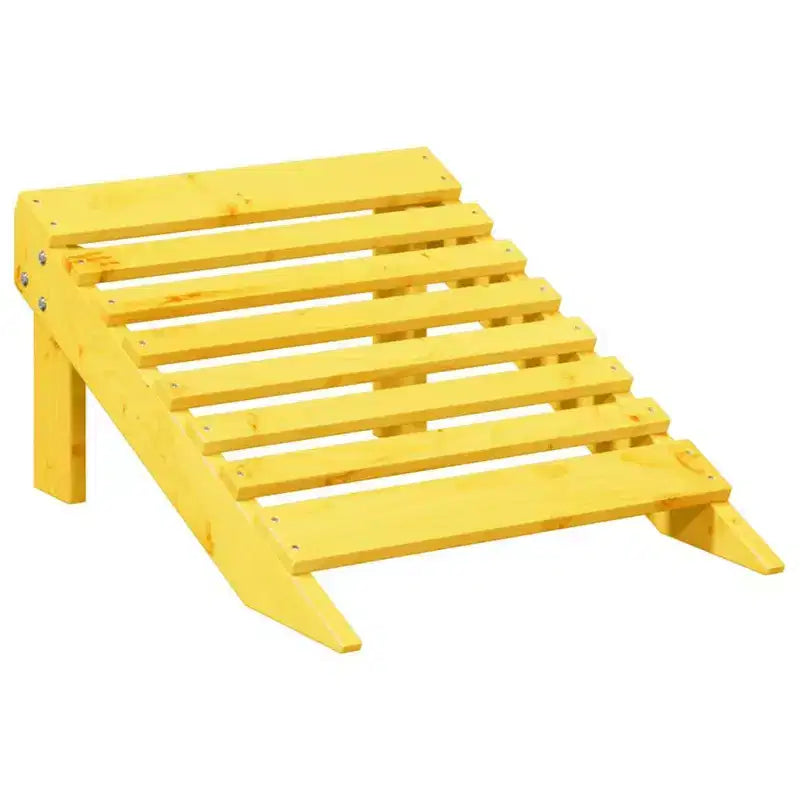 vidaXL Sedia Adirondack con Ottomana – Gialla in Legno Massello per Comfort da Giardino Patio Esterno