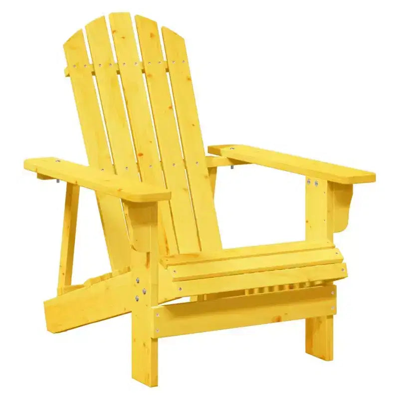 vidaXL Sedia Adirondack con Ottomana – Gialla in Legno Massello per Comfort da Giardino Patio Esterno