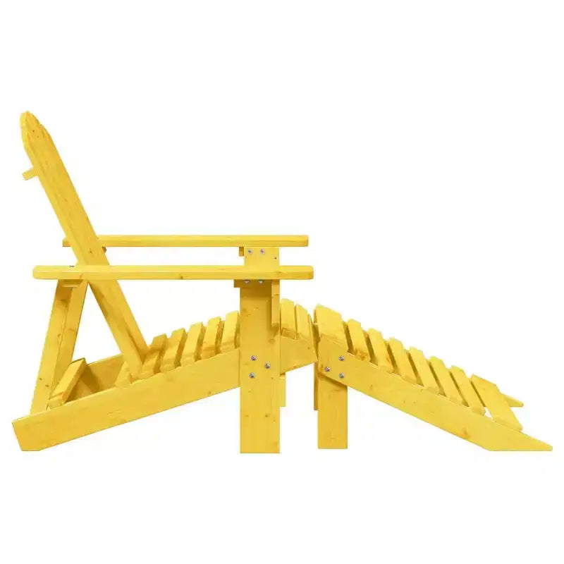 vidaXL Sedia Adirondack con Ottomana – Gialla in Legno Massello per Comfort da Giardino Patio Esterno