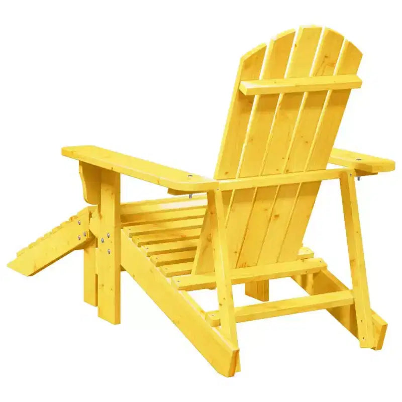 vidaXL Sedia Adirondack con Ottomana – Gialla in Legno Massello per Comfort da Giardino Patio Esterno