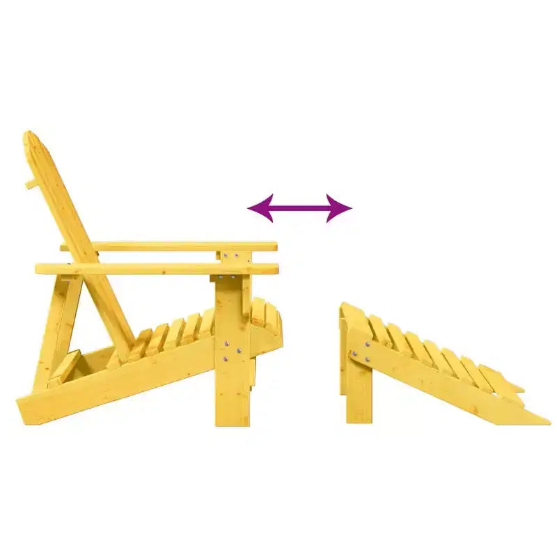 vidaXL Sedia Adirondack con Ottomana – Gialla in Legno Massello per Comfort da Giardino Patio Esterno
