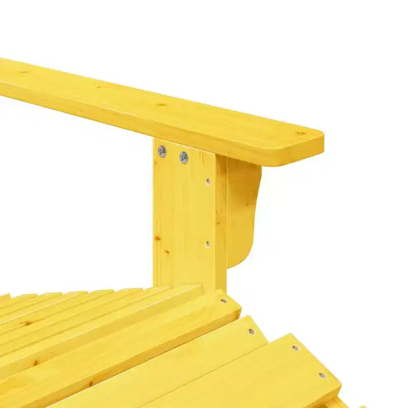 vidaXL Sedia Adirondack con Ottomana – Gialla in Legno Massello per Comfort da Giardino Patio Esterno