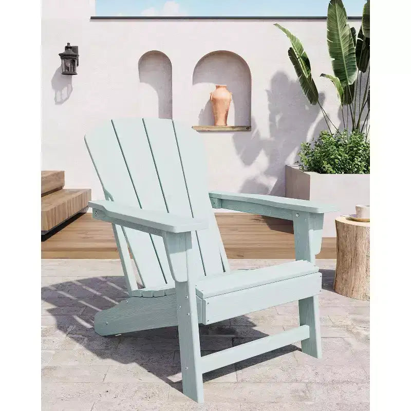 Sedie Adirondack da esterno, sedie da patio in plastica HDPE per tutte le stagioni, sedie da falò resistenti alle intemperie con braccioli ampi e schienale a doghe