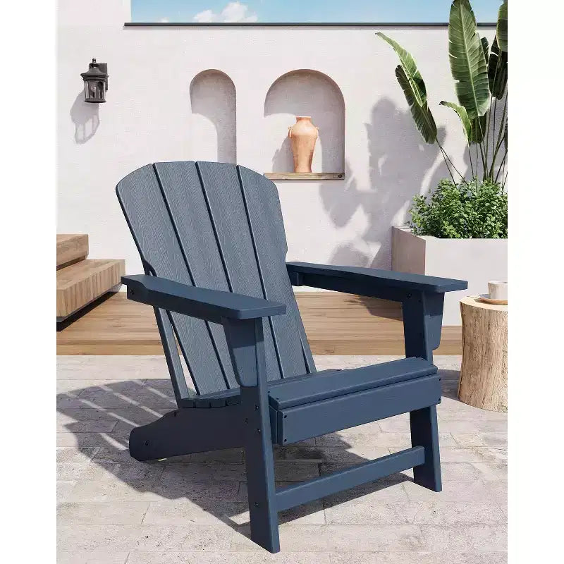 Sedie Adirondack da esterno, sedie da patio in plastica HDPE per tutte le stagioni, sedie da falò resistenti alle intemperie con braccioli ampi e schienale a doghe