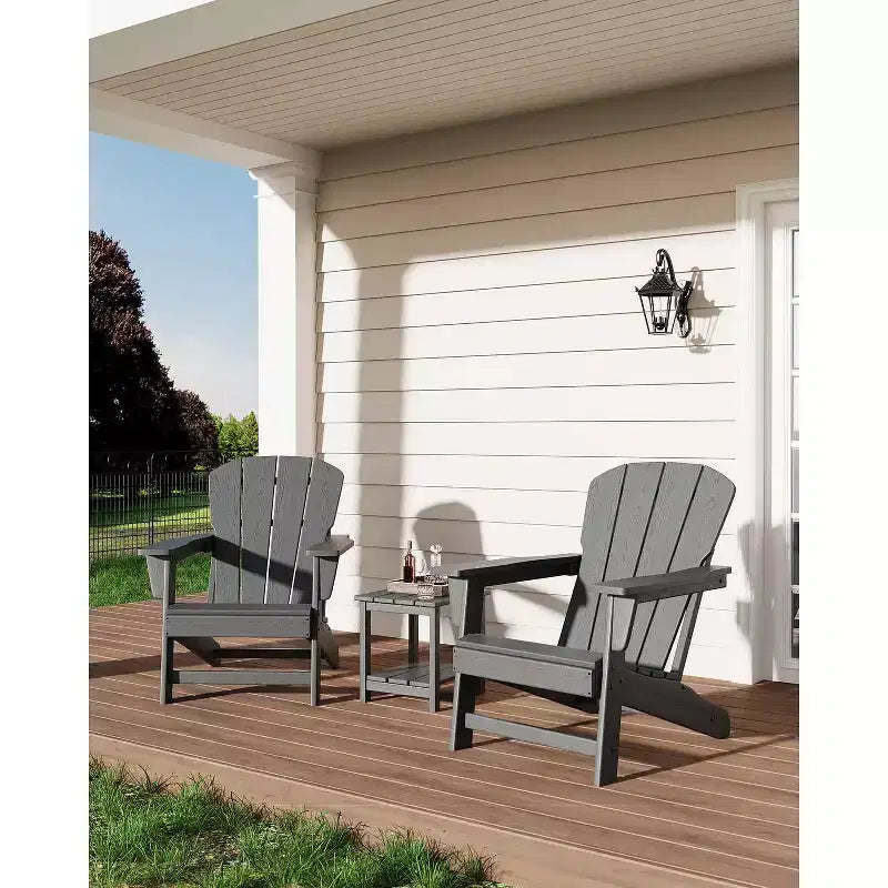 Sedie Adirondack da esterno, sedie da patio in plastica HDPE per tutte le stagioni, sedie da falò resistenti alle intemperie con braccioli ampi e schienale a doghe