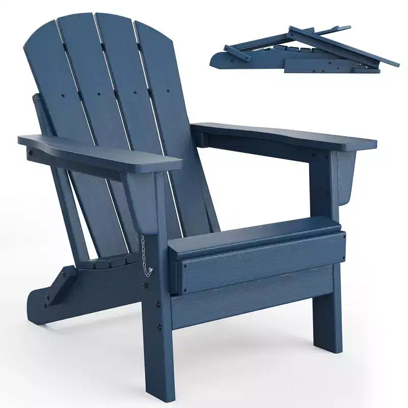 Sedia Adirondack Pieghevole, Sedie da Esterno in HDPE per Ogni Tempo da Falò, Sedia a Sdraio da Esterno in Legno, Sedie Adirondack Moderne Ergonomiche