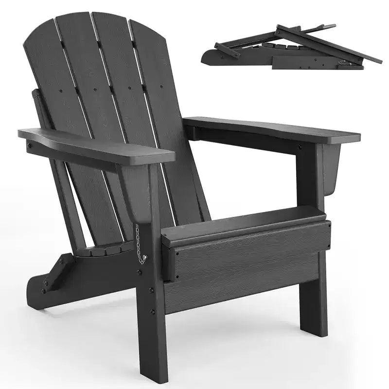 Sedia Adirondack Pieghevole, Sedie da Esterno in HDPE per Ogni Tempo da Falò, Sedia a Sdraio da Esterno in Legno, Sedie Adirondack Moderne Ergonomiche